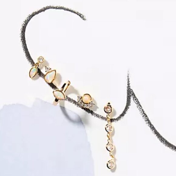 Anthropologie Crystal Opal Earrings, Set of 5 Pairs/NWT - Picture 4 of 9